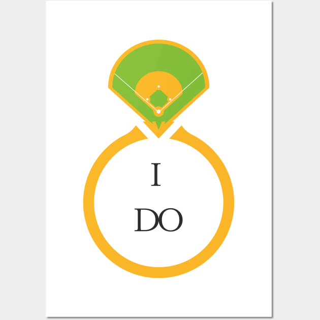 I do- a funny wedding  marriage baseball softball lover design Wall Art by C-Dogg